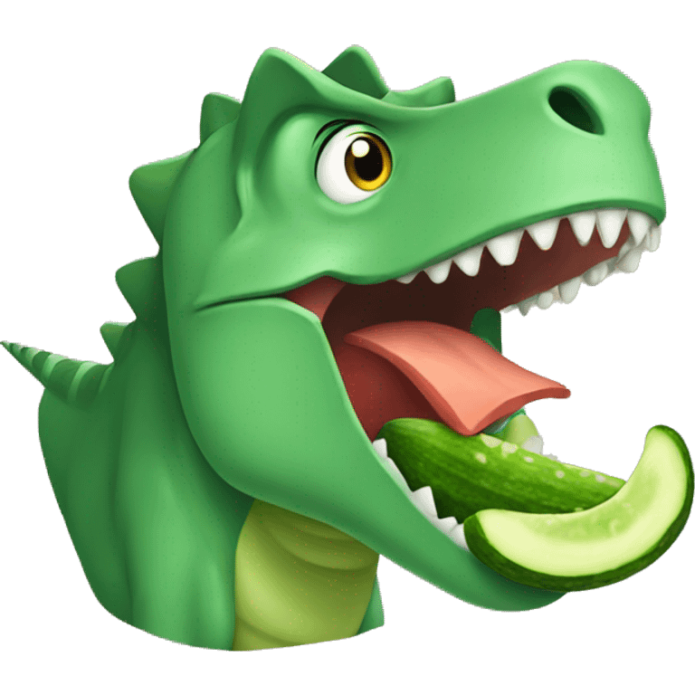 dinosaur eating a cucumber emoji