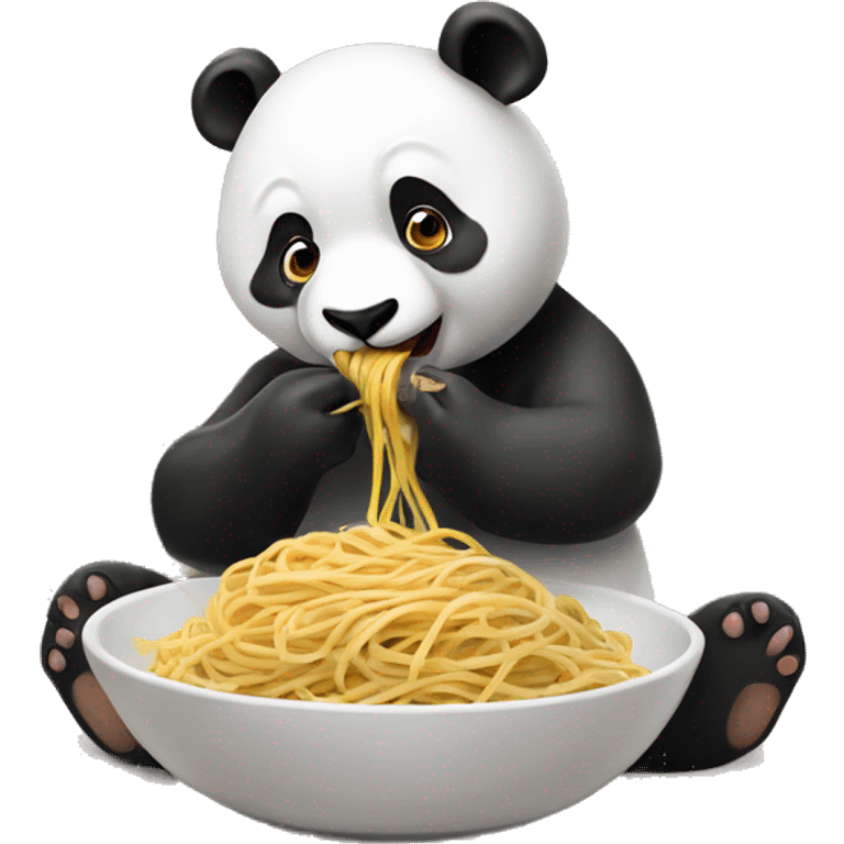 Panda eating spaghetti ￼ emoji