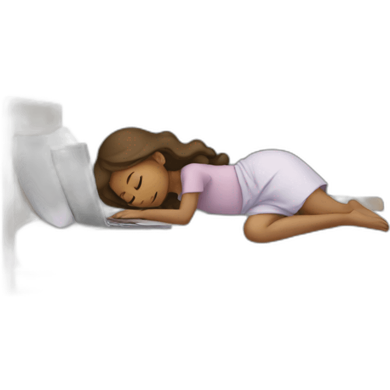 Girl sleeping and using laptop emoji