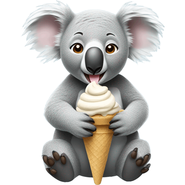 Koala eating ice cream emoji