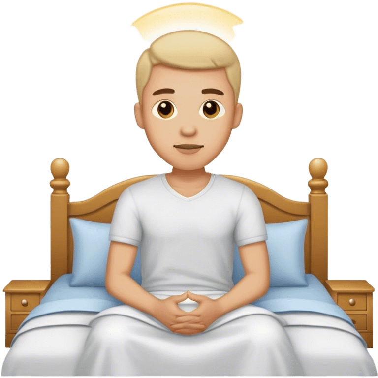 A man sitting up in bes emoji