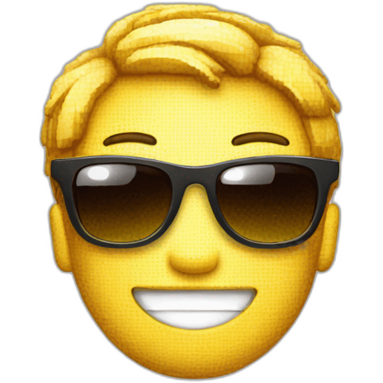 smiley with a pixel-sunglass emoji