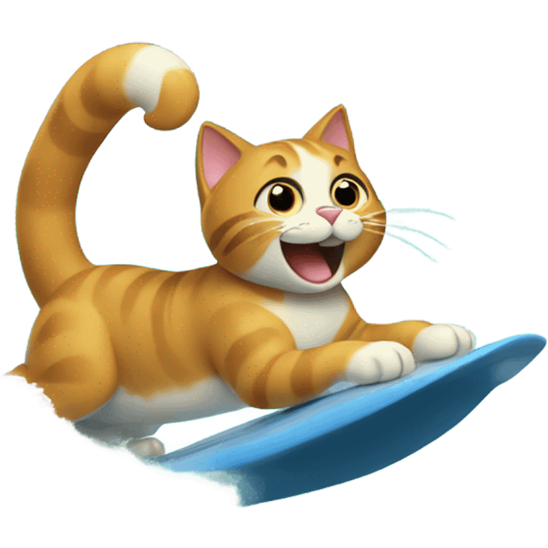 Cat riding a wave  emoji