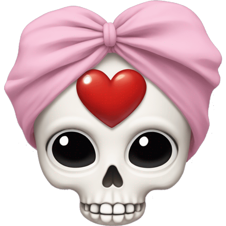 skull with love heart eyes and feminine headpiece emoji