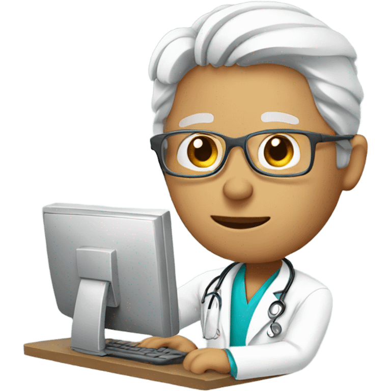 Doctor working on a computer  emoji