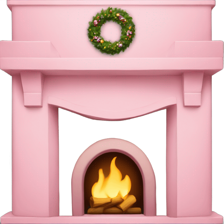 baby pink Christmas fire place emoji