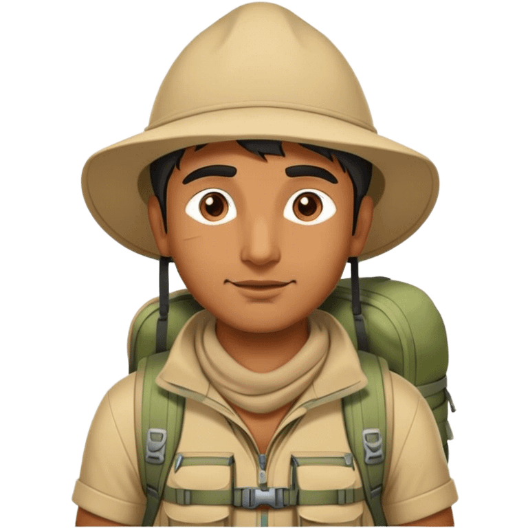 Trekking indian male emoji