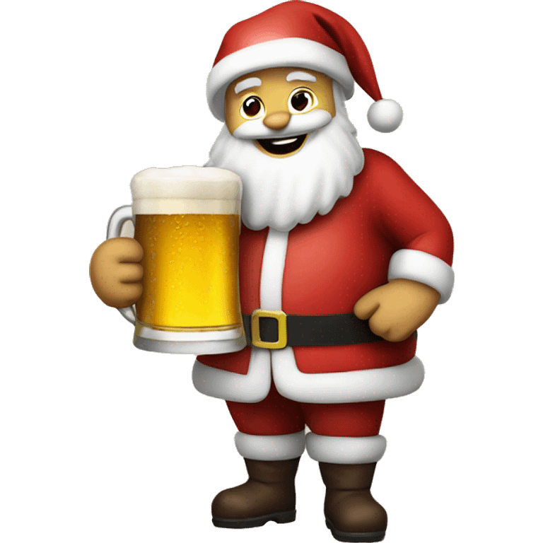 Santa with a beer emoji