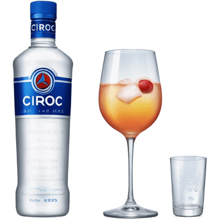 Bottle of ciroc with a glass cup emoji