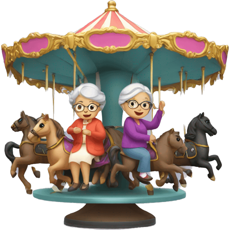 grannies on the carousel emoji