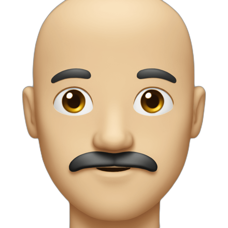 Bald men with long black mustache emoji