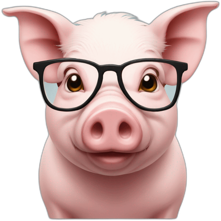 Pig wearing glasses emoji