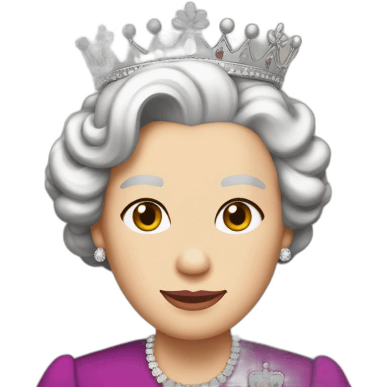 Queen Elizabeth II with hair in cornrows emoji