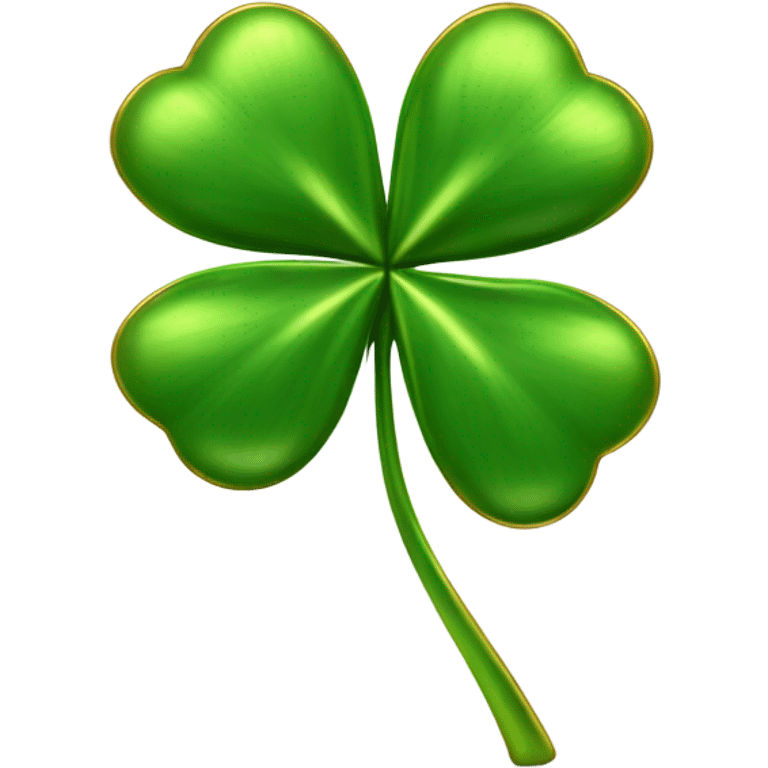 3D Four Leaf Golden Clover emoji