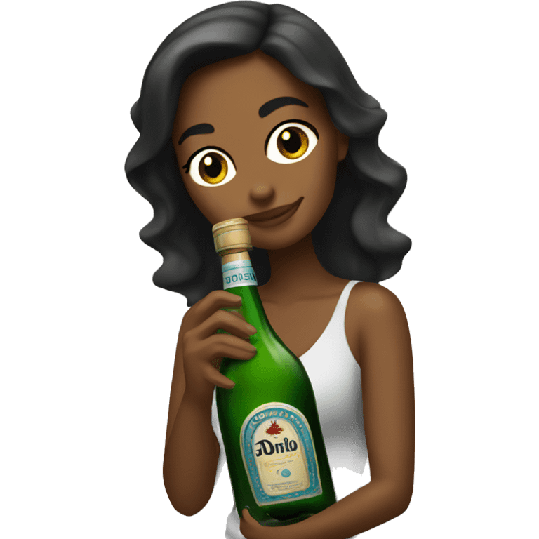 Girl drinking Don Julio bottle emoji