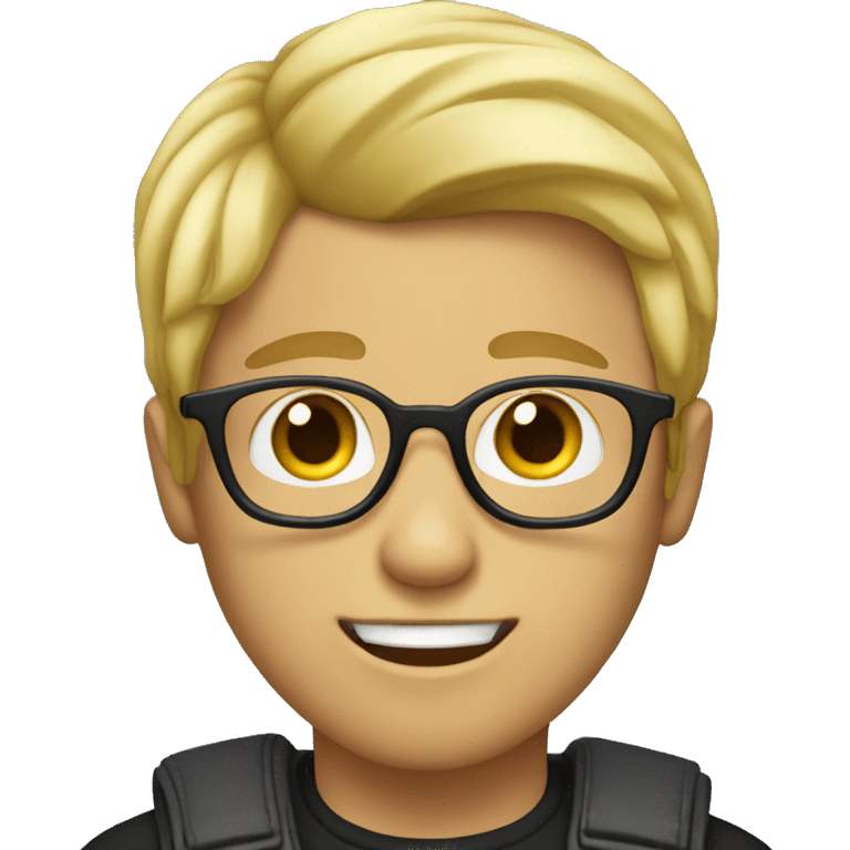 boy with blonde hair and glasses with hair a little long emoji