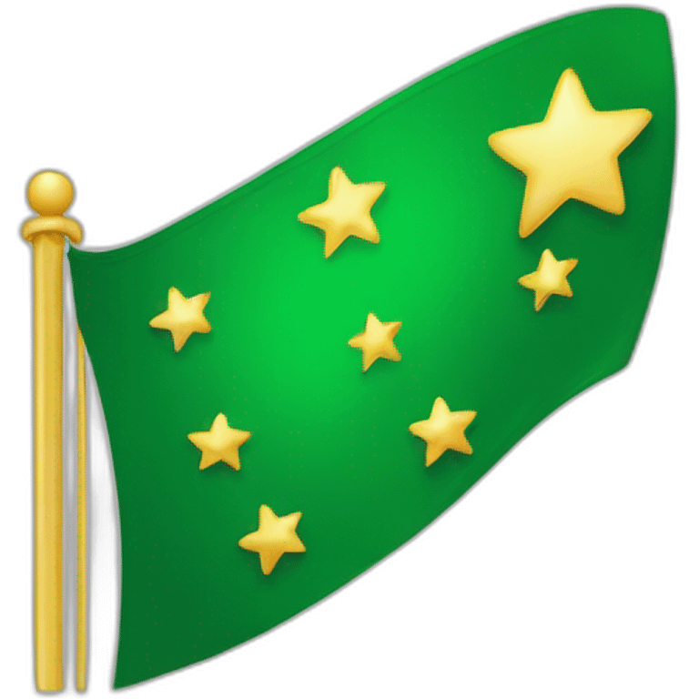 Bandera entera verde con 8 estrellas emoji