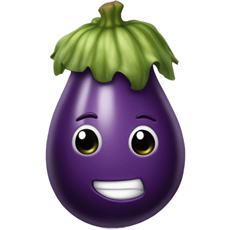 Eggplant wearing a white tank top emoji