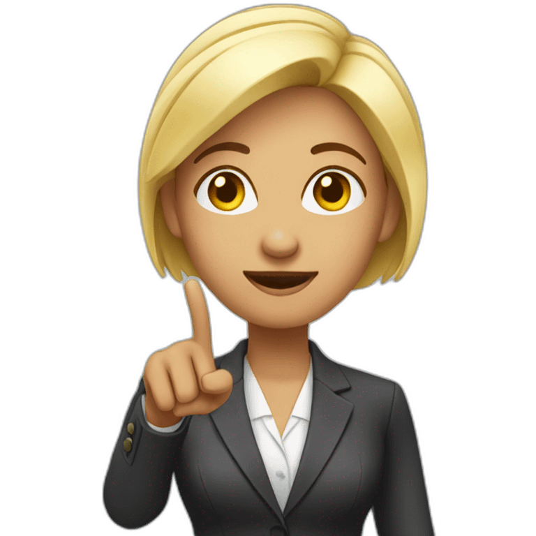 Business woman pointing down emoji