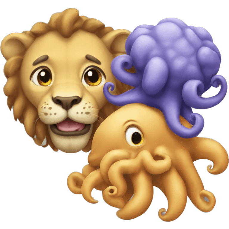 An octopus and a lion mixed emoji