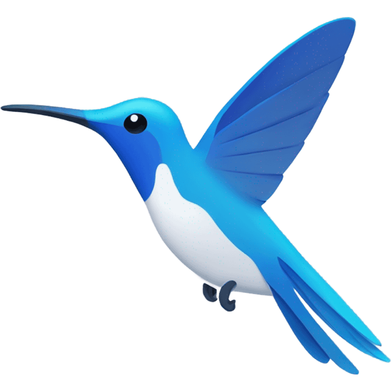 hummingbirds minimalism style color blue and white like colibriecosystem.com logo emoji