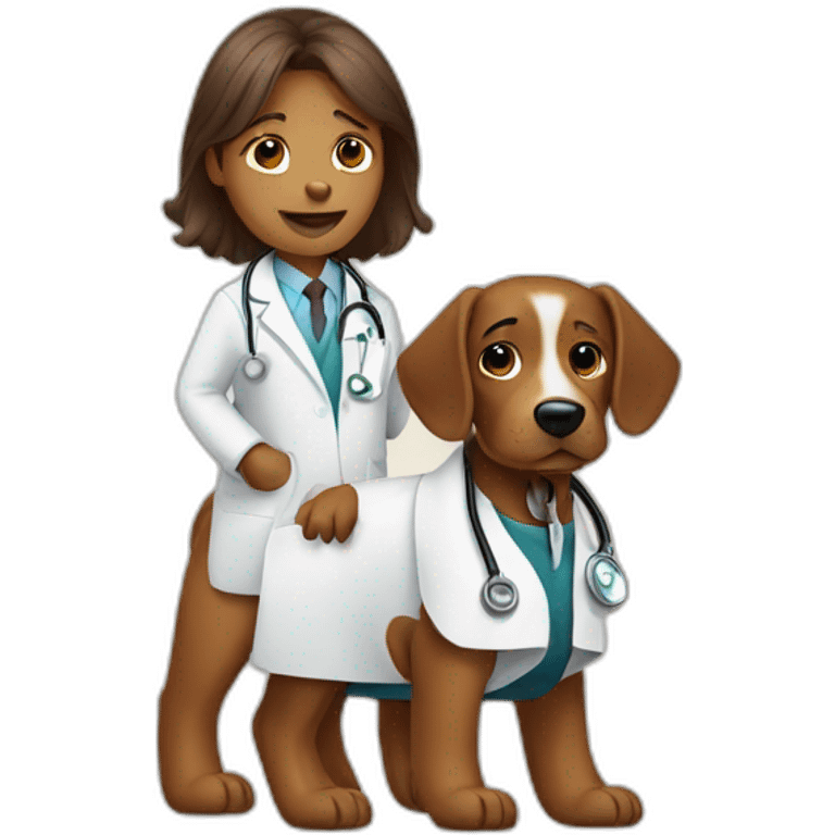 Brown dog doctor emoji