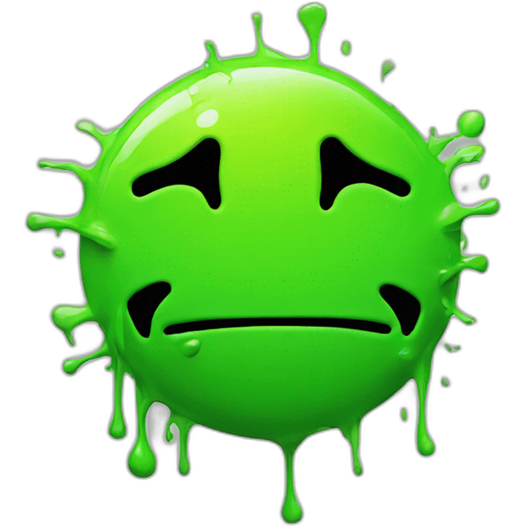 neon green smiley grafiti emoji