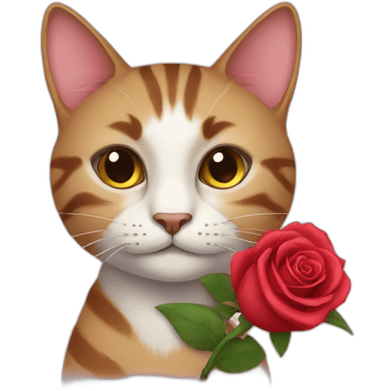 cat with rose emoji