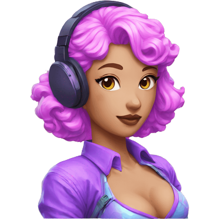 Vaporwave gamer girl icon emoji