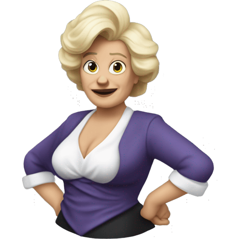 Ursula von der Leyenl photorealistic shrugs emoji