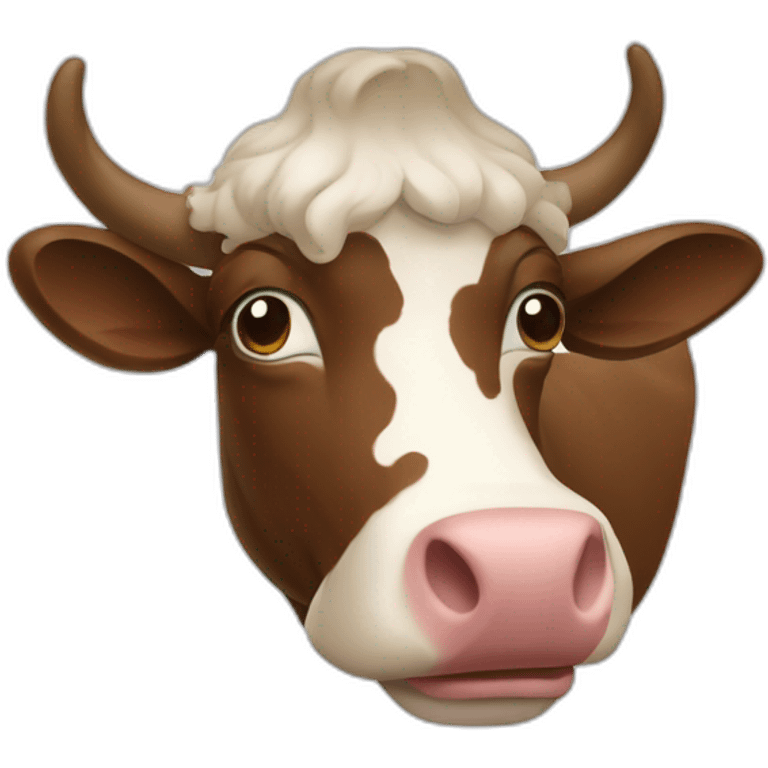 Caca qui court avec une tête de vache emoji