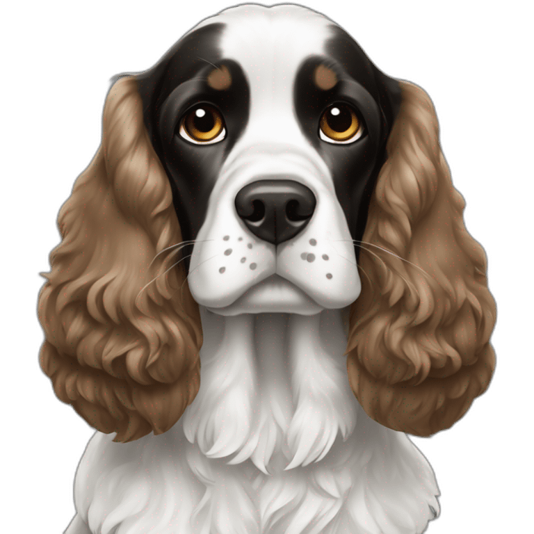 cocker spaniel black white emoji