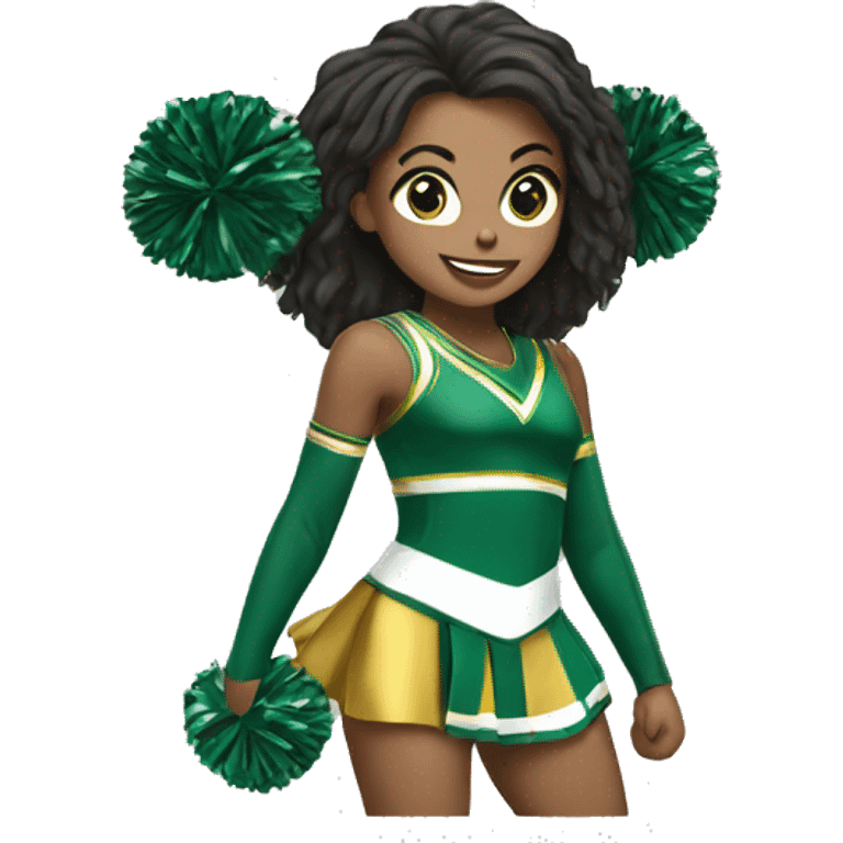 green gold and white cheerleader emoji