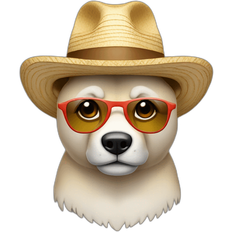 Oso con sombrero y lentes  emoji