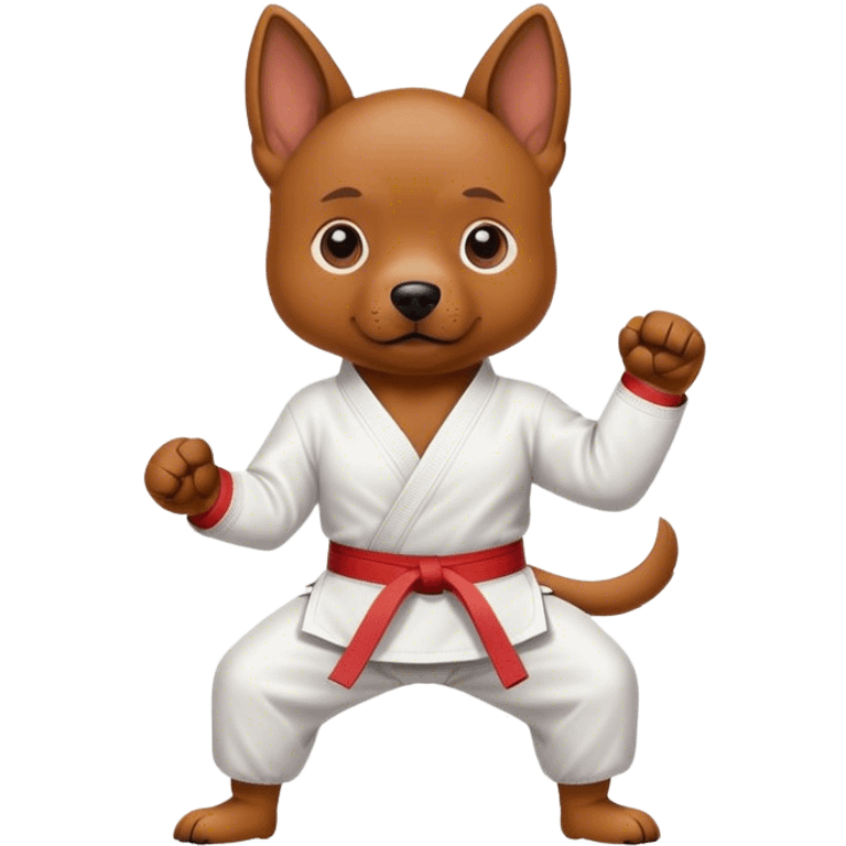 Dog doing tae kwon do emoji