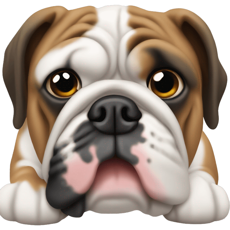 English bulldog with black white and brown emoji