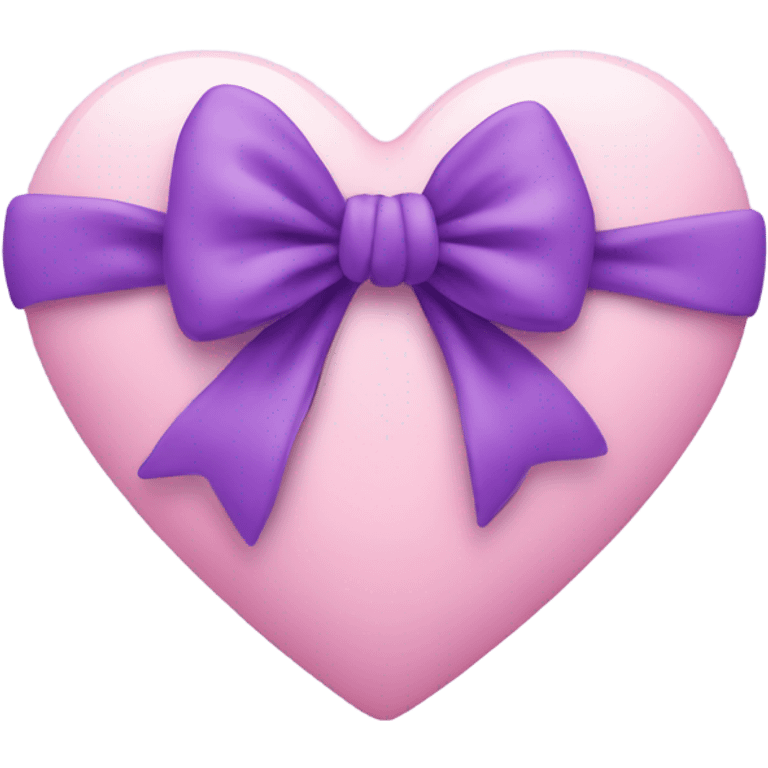 Pastel pink heart with purple bow emoji