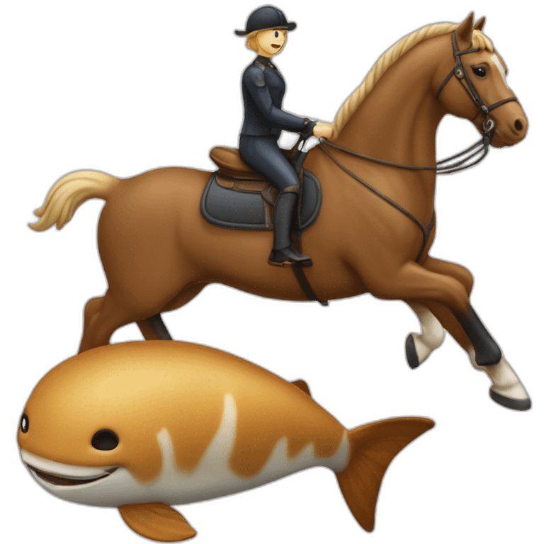 Chat sur un chien sur une tortu sur un cheval sur un baleine emoji