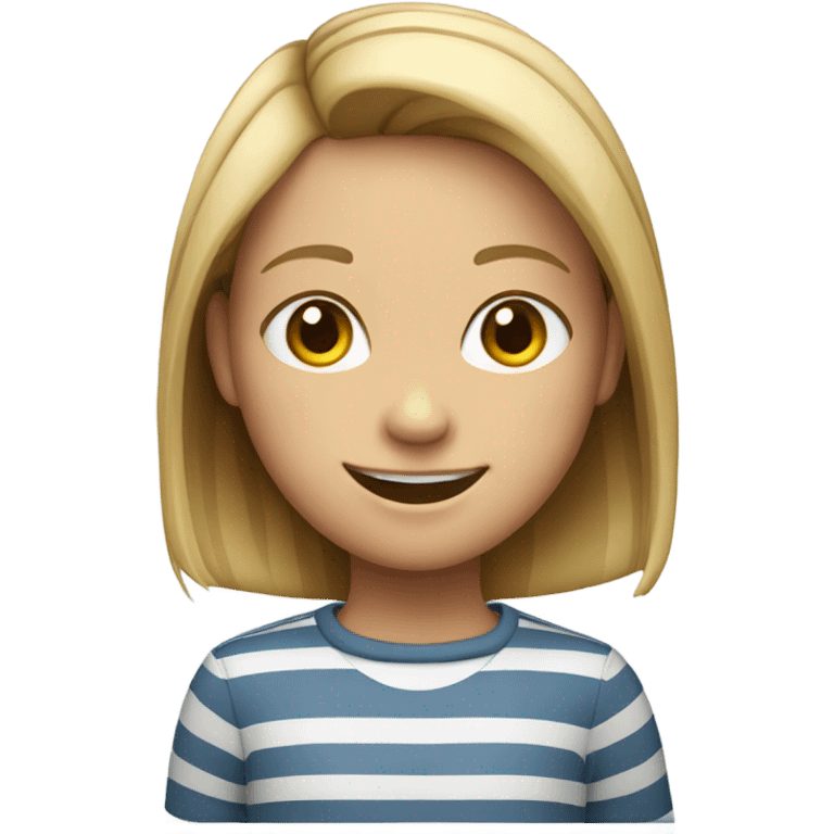 smiling girl in striped shirt emoji