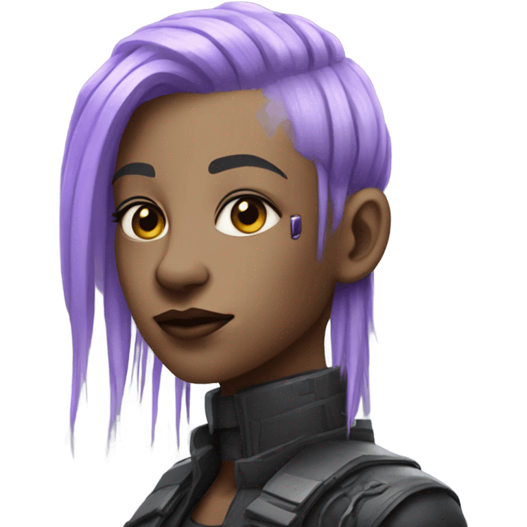 cyberpunk cyborg with lavender hair emoji