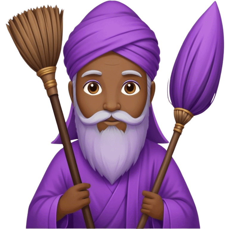 sweep broom guru, purple emoji