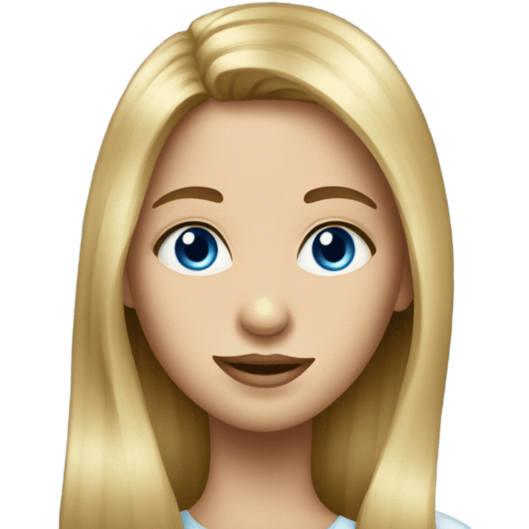 girl with long hair portrait blue eyes emoji