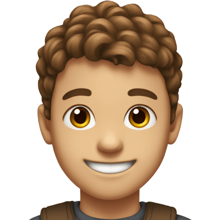 smiling boy portrait with brown hair emoji