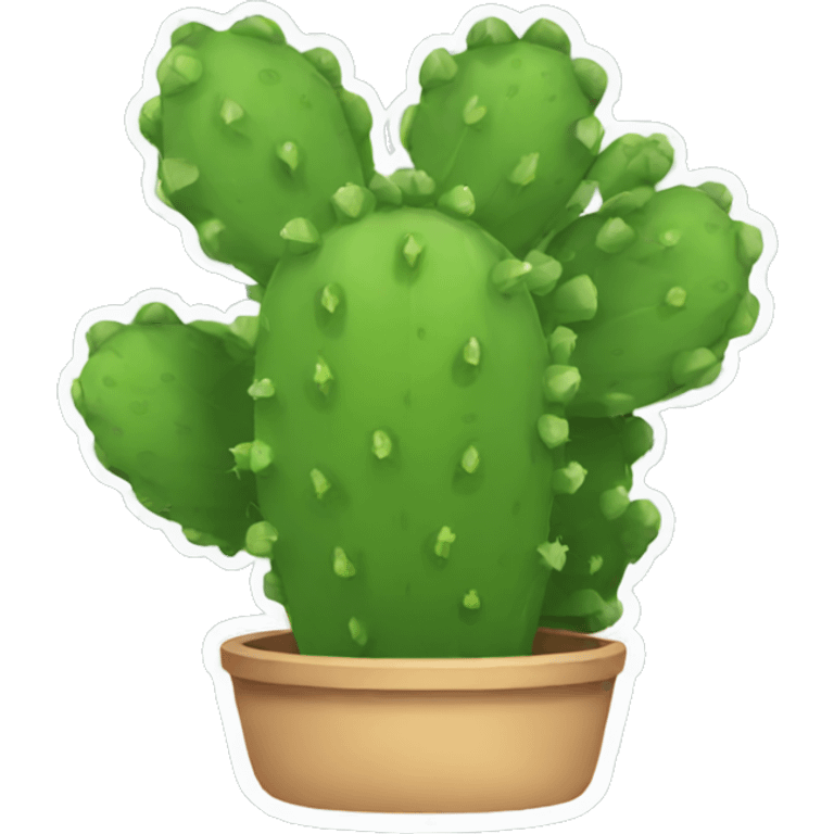 single flat Nopal without pot emoji