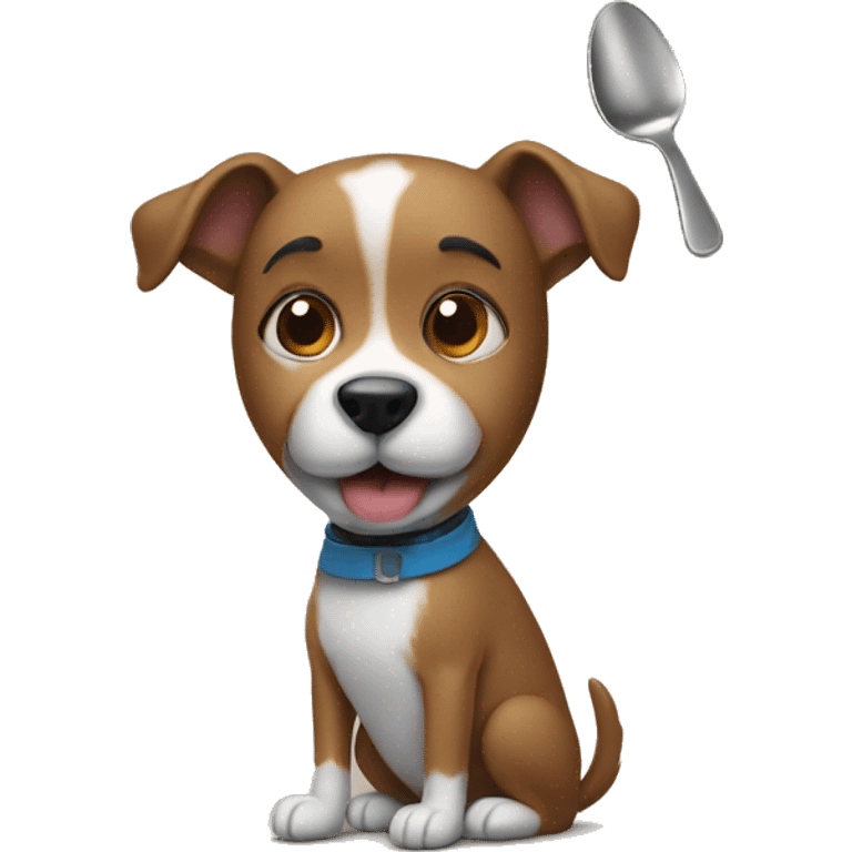 A dog with a spoon emoji