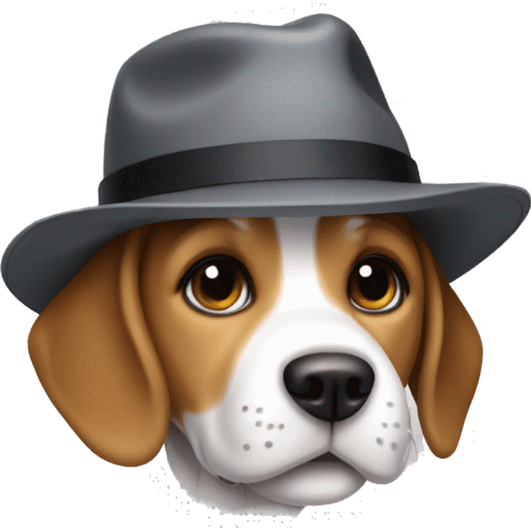 Beagle puppy with fedora  emoji