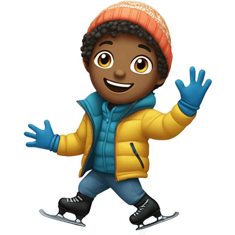 Ice skating boy emoji