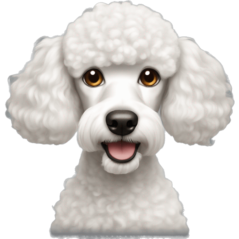 white poodle with brown nose  emoji