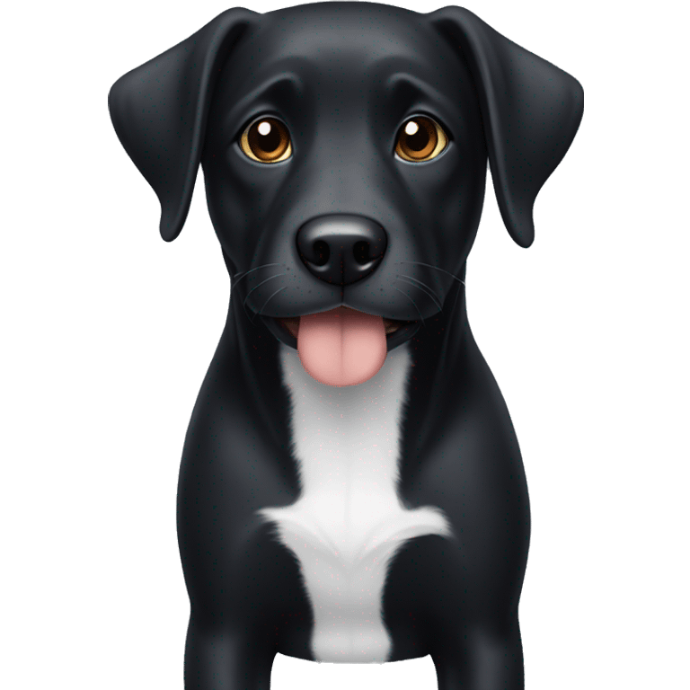 Black dog with white chin emoji