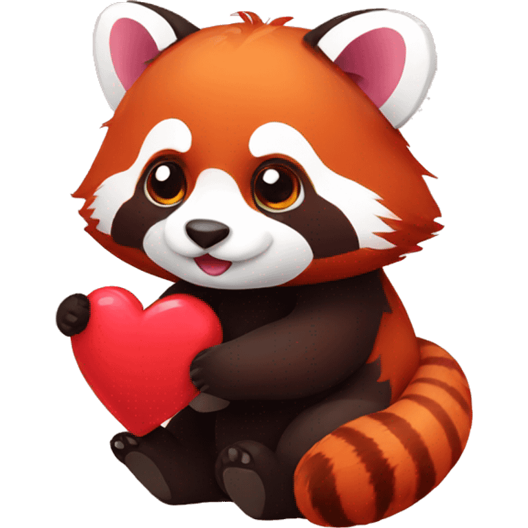 red panda with heart emoji